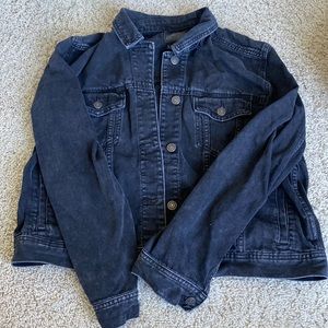 American Eagle Black Cropped Jean Jacket (Women’s XL)